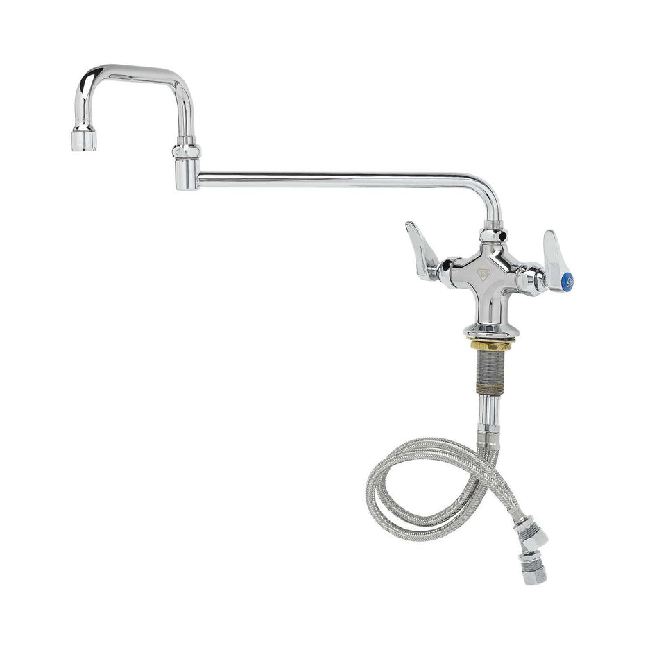 T&S B-0250 Deck Mount Pantry Faucet w/ 18" Double Jointed Swing Nozzle