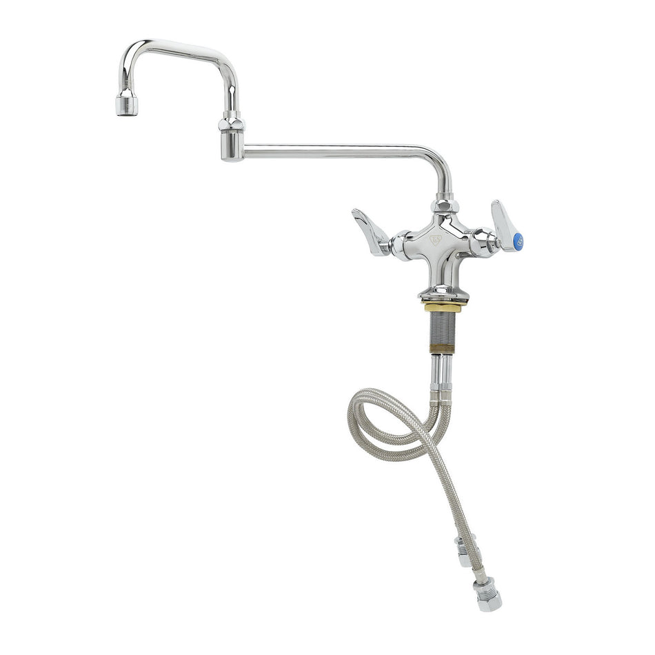 T&S B-0251 Deck Mount Pantry Faucet w/ 15" Double Jointed Swing Nozzle