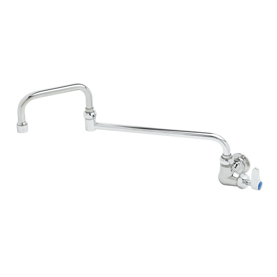 Single Temp Wall Mount Faucet, Cerama Cartridge & 18" Double-Joint Swing Nozzle