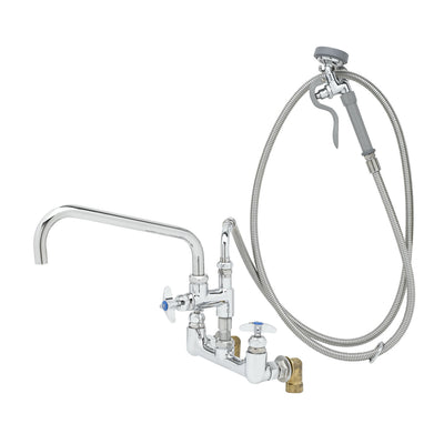 T&S Brass B-0284 Big-Flo Mixing Faucet - 104" Flex Hose & Spray