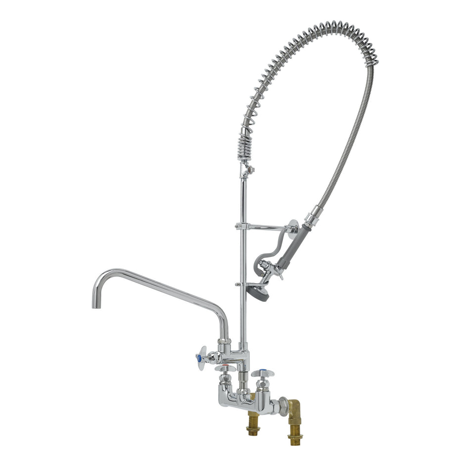 T&S Big-Flow Pre-Rinse Unit: 8" Wall Mount, 14" Nozzle, ADF, B-0107, Swivel, B-TEE-RGD, B-0427