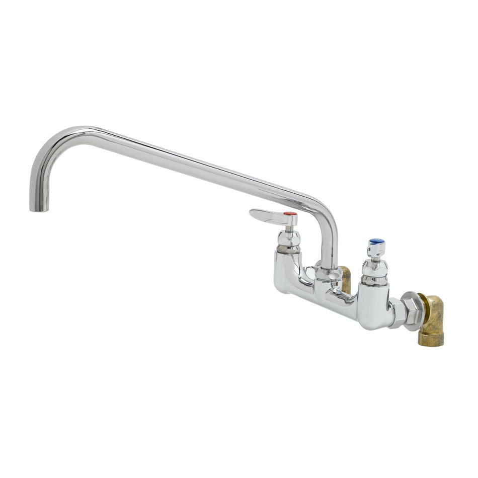 Big-Flo Mixing Faucet, 8" Wall Mount, 16" Swing Nozzle, 00LL Inlets, Lever Handles