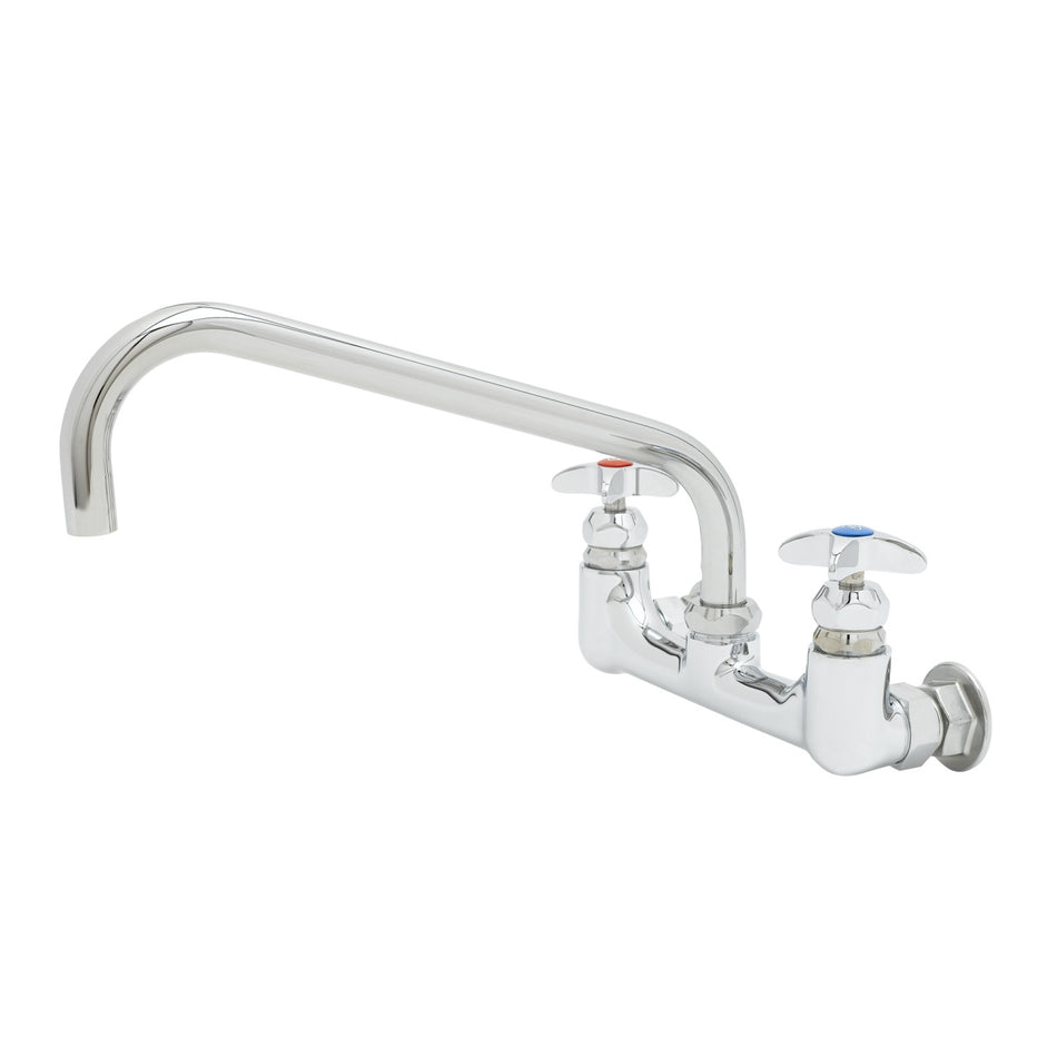 Big-Flo Mixing Faucet, 8" Wall Mount, 12" Swing Nozzle, 00LL Inlet Elbows, Check Valves