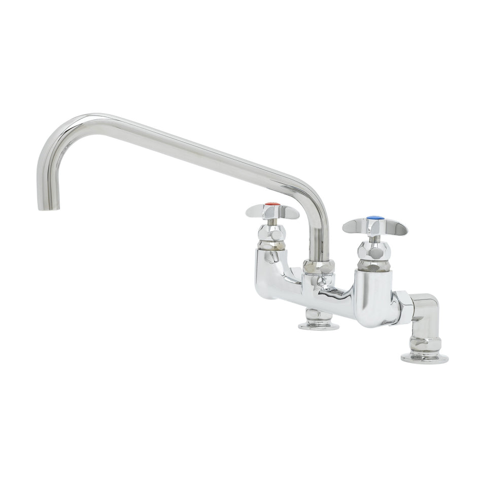 Big-Flo Mixing Faucet, 8" Deck Mount, 12" Swing Nozzle, 00YY Inlets w/ Supply Nipples