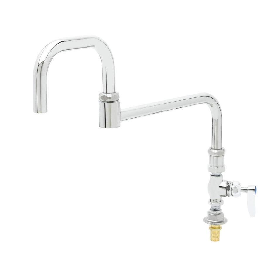 Big-Flo Single Pantry Faucet, Deck Mount, 18" Double-Joint Swing Nozzle w/ Plain-End, & Lever Handle