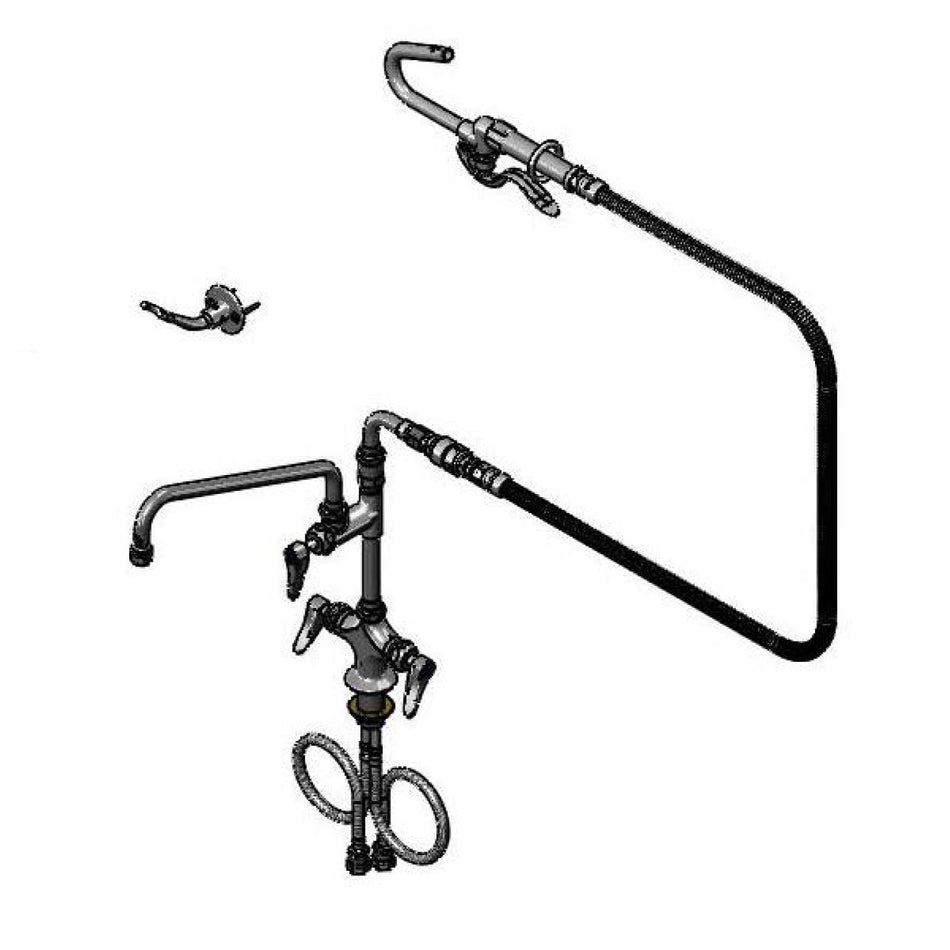 Double Pantry Faucet, Ceramas, ADF w/ 12" Nozzle, VB, B-0060-H & Hook Filler Nozzle