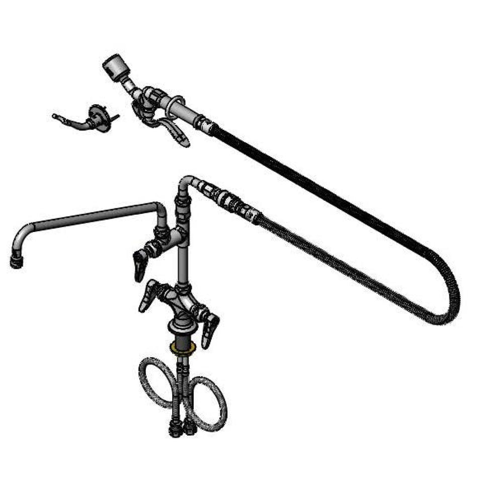 Double Pantry Faucet, Eternas w/ Spring Checks, B-0107-C35, VB, B-0060-H, Add-On Faucet (Washdown Station)