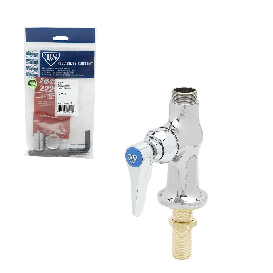 T&S B-0305-LN Single Pantry Faucet, 1/2" NPS Thread, 1/4" IPS, Deck Mount
