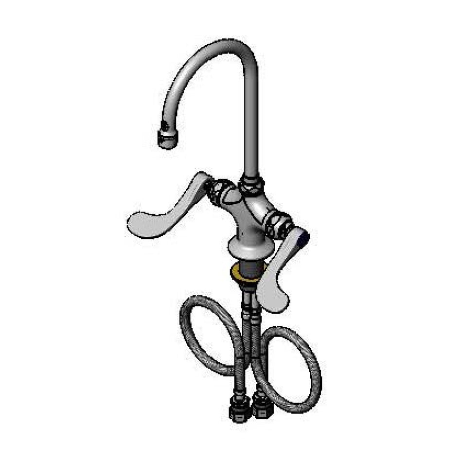 T&S B-0317 Faucet w/ 1 Hole, 4" Wrist Handles