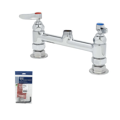 T&S Brass B-0320-LN Deck Mixing Faucet - 8" Centers (Less Nozzle)