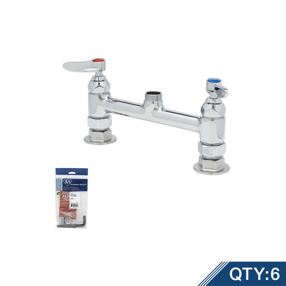 Double Pantry Rigid Base Faucet, Deck Mount, 8" Centers, Less Nozzle (Qty. 6)