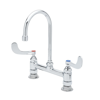 T&S Brass B-0323-04 Medical Faucet - 8" Deck Mount & 4" Wrist Handles