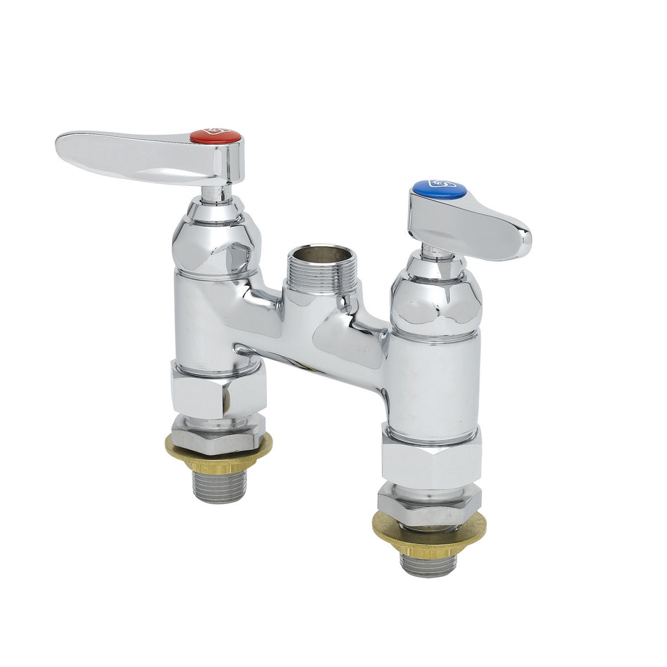 Double Pantry Base Faucet, 4" Deck Mount, Swivel Outlet, 00CC Inlets, Less Nozzle