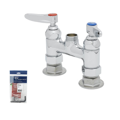 T&S Brass B-0326-LN Deck Mixing Faucet - 4" Centers (Less Nozzle)
