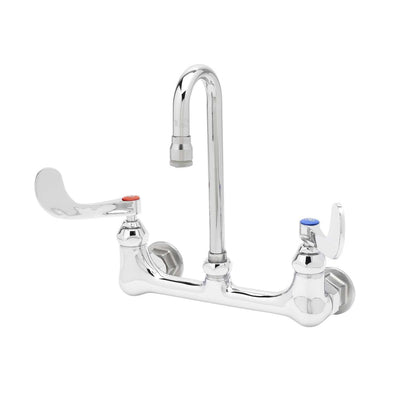 T&S Brass B-0330-01-WH4 Double Pantry Faucet - 8" Centers & 4" Wrist handles