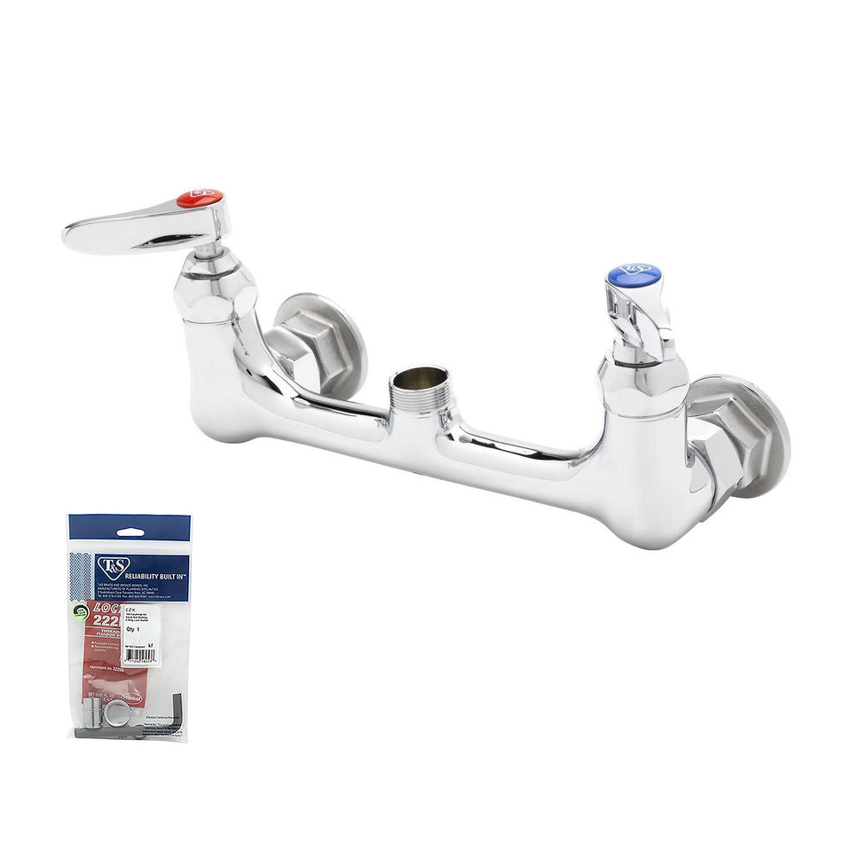 T&S B-0330-LN Faucet, Rigid Base, 1/2" IPS Female, 8" Centers, Wall Mount