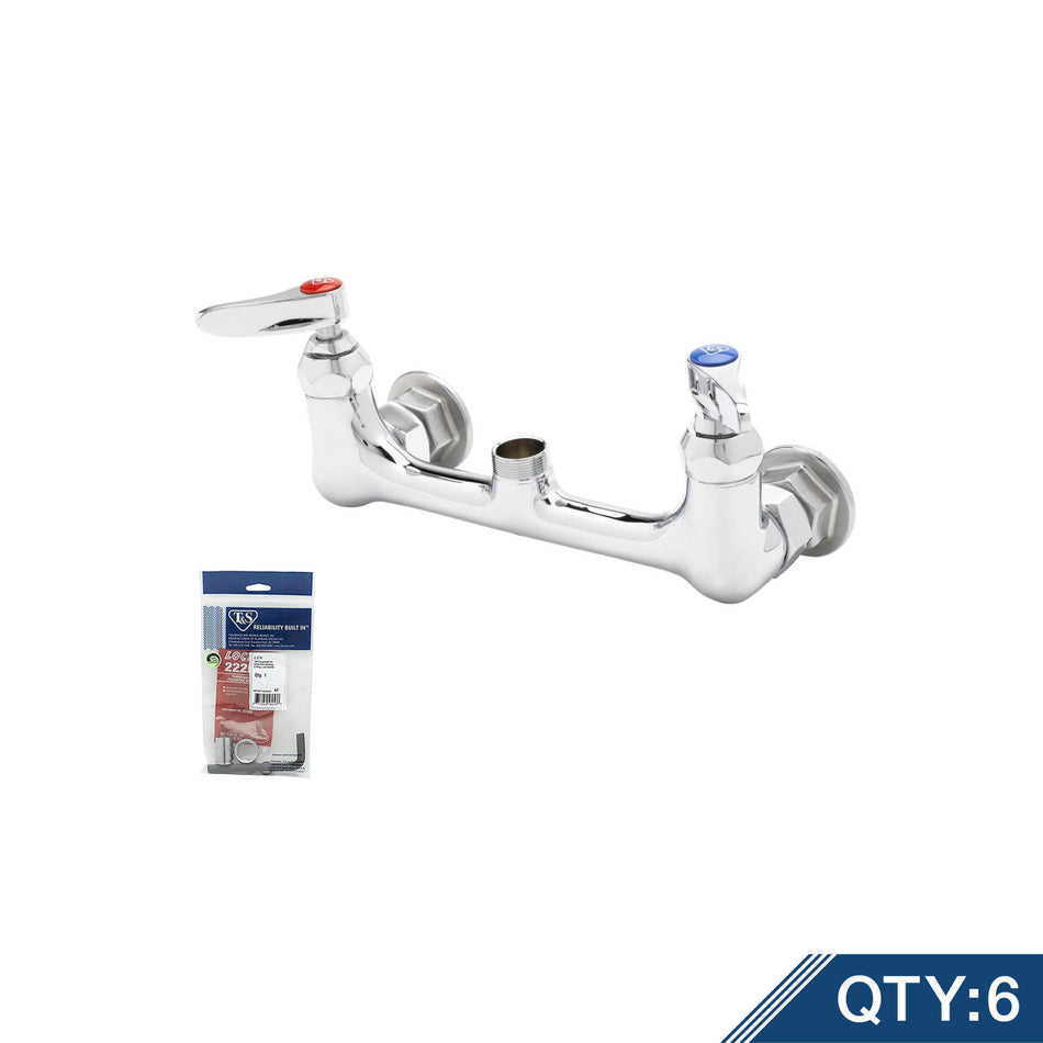 Double Pantry Rigid Base Faucet, Wall Mount, 8" Centers, Less Nozzle (Qty. 6)