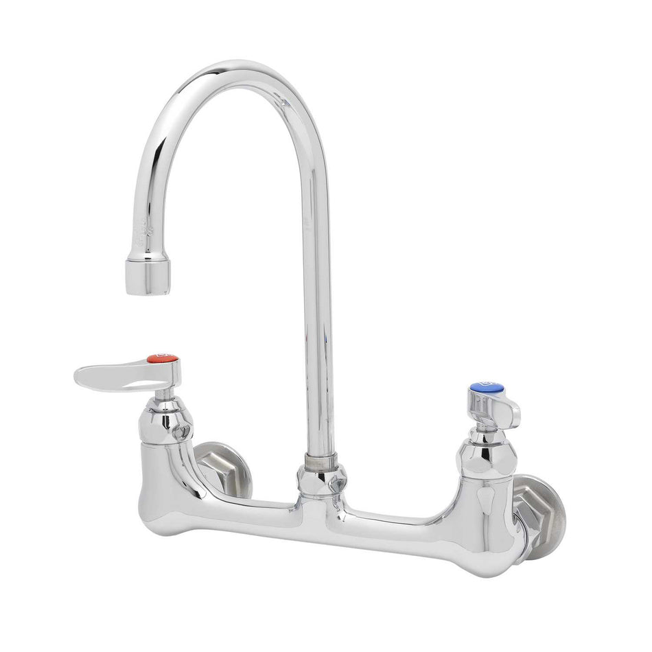 T&S B-0331 Splash Mount Faucet - 6" Swivel Gooseneck Spout, 8" Centers