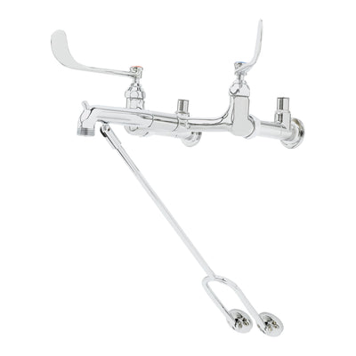 T&S Brass B-0362 Service Sink Faucet - 6" Wrist Handles & Wall Brace