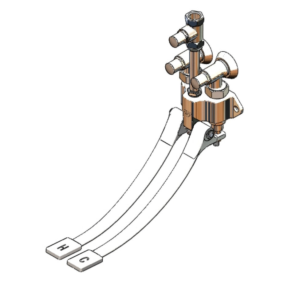 T&S Brass B-0504-02 Double Pedal Valve - Wall Mount & Volume Control