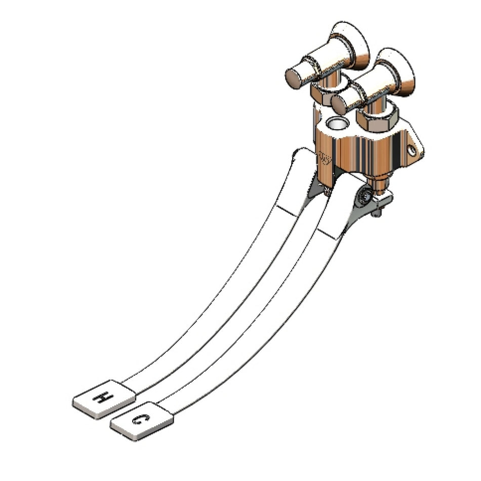 T&S Brass B-0504-03 Double Pedal Valve - Wall Mount & Angle Stops