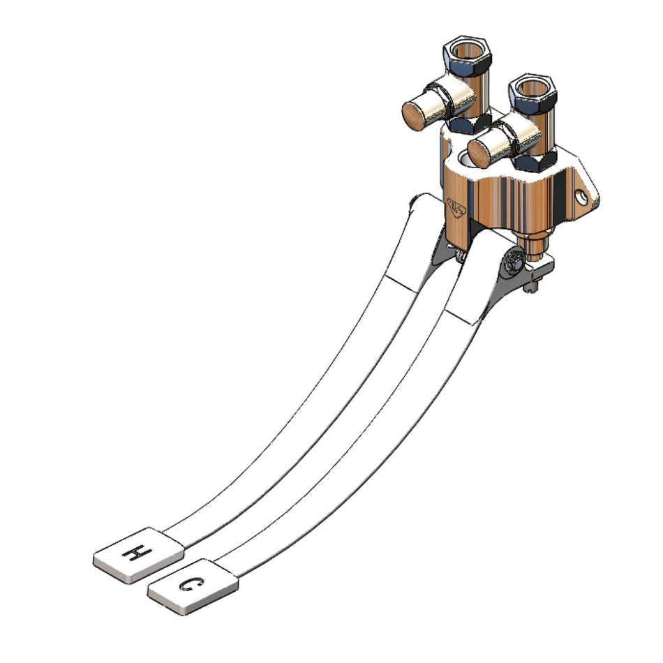 T&S Brass B-0504-LKS Double Pedal Valve - Wall Mount & Straight Stops