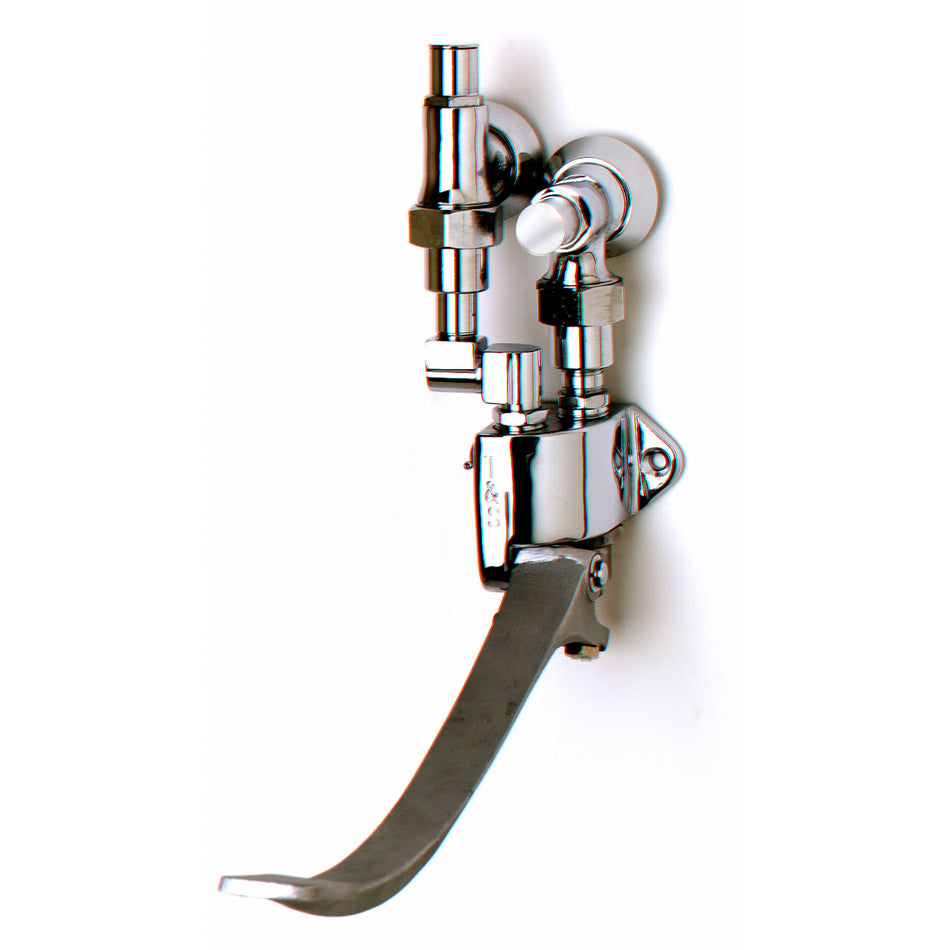 T&S Brass B-0508-01 Single Pedal Valve - Wall Mount & Angled Stop