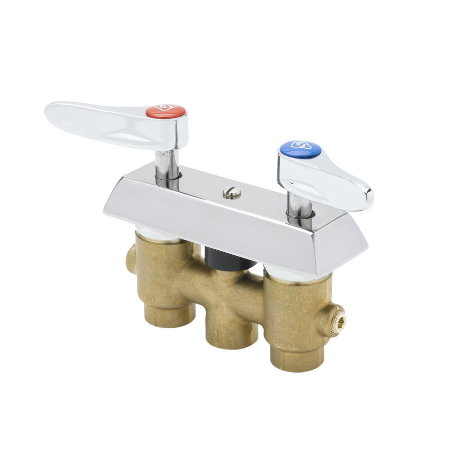 T&S B-0513 Concealed Mixing Faucet, Lever Handles, 3" Centers