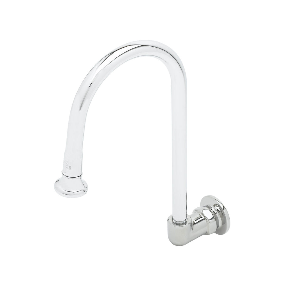 T&S B-0536 Rigid Gooseneck Spout, Wall Mount, Rose Spray, 5 1/2" Spread