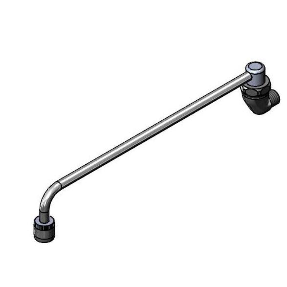 T&S B-0576 Splash Mount Chinese Range Faucet w/ 13 3/4" Swing Nozzle