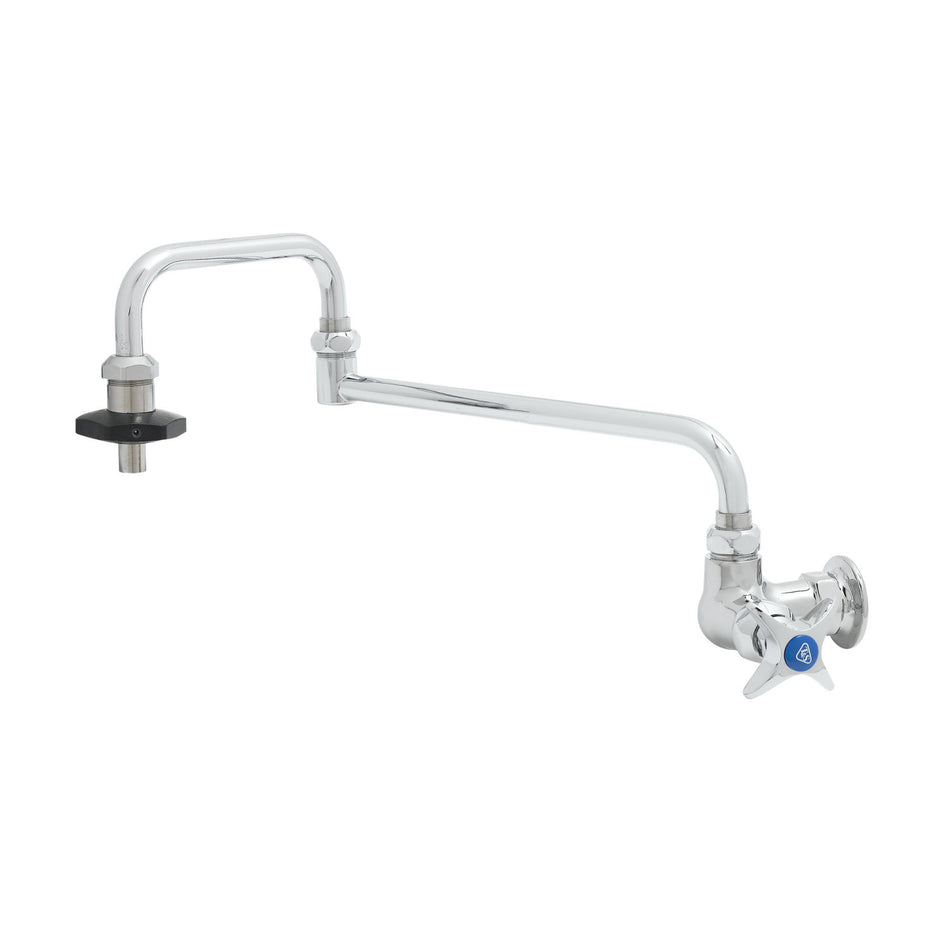 Pot Filler Faucet, Wall Mount, Single Temp, 18" Double-Joint Nozzle, 2.2 GPM Flow Disc