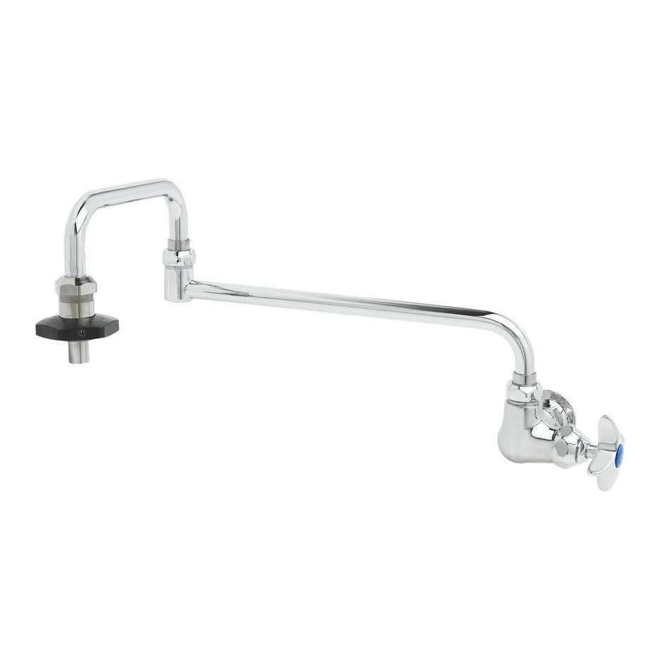 T&S B-0592 Splash Mount Pot Filler Faucet w/ 18" Double Jointed Swing Nozzle