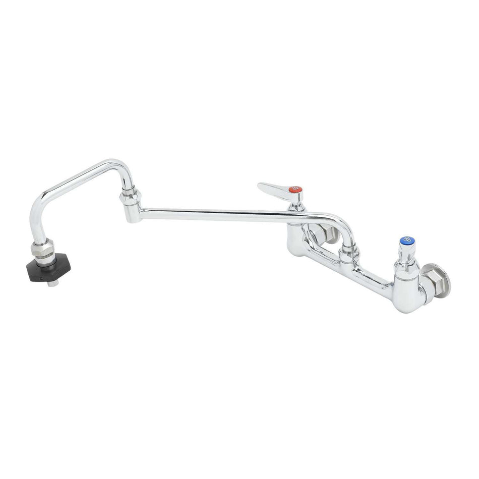 T&S B-0597 Splash Mount Pot Filler Faucet w/ 18" Double Jointed Swing Nozzle