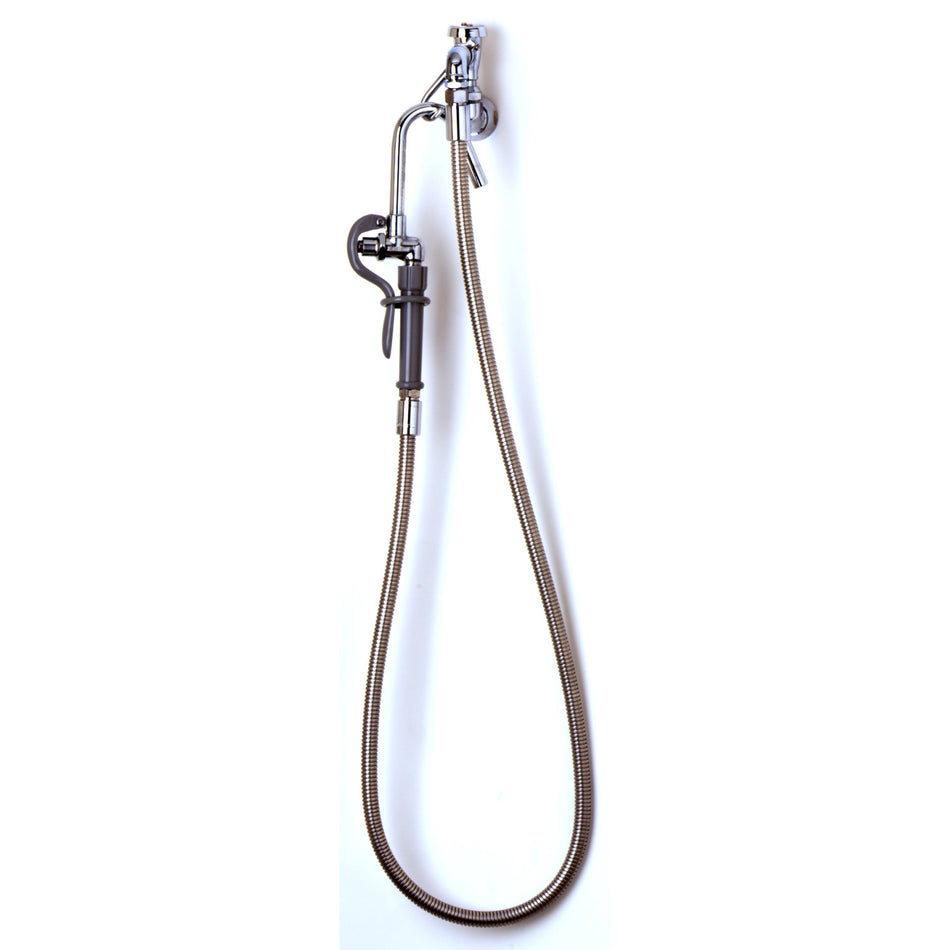 T&S B-0600 Splash Mount Pot Filler Faucet w/ 68" Hose & Hook Nozzle