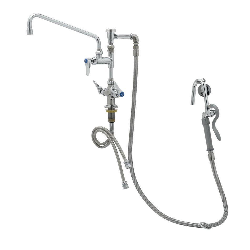 Pot Filler, Single Hole Deck Mount, Add-On Faucet, 12" Nozzle, VB, 60" Hose, Hook Nozzle