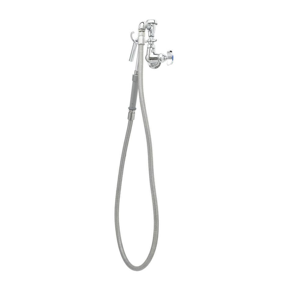 T&S B-0606 Splash Mount Pot Filler Faucet w/ 60" Hose & Hook Nozzle