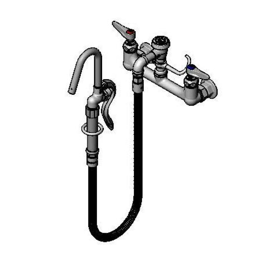 T&S Brass B-0610-36H Pot Filler - 36" Flex Hose & Hook Nozzle