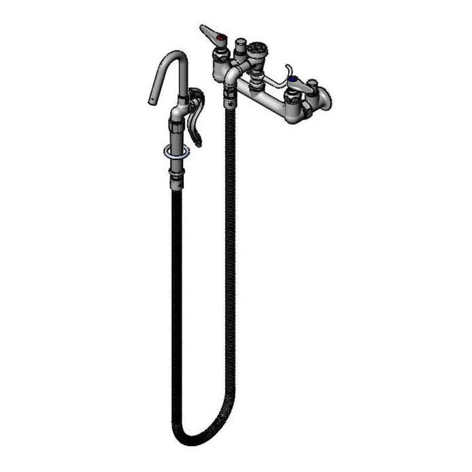 T&S Brass B-0610-JJ Pot Filler - JJ Inlets & 68" Flex Hose