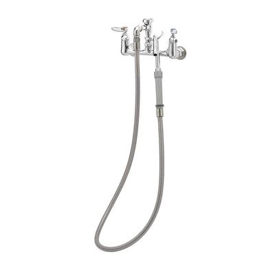 T&S Brass B-0611 Pot Filler - 68" Hose & Hook Nozzle (Splash Mount)
