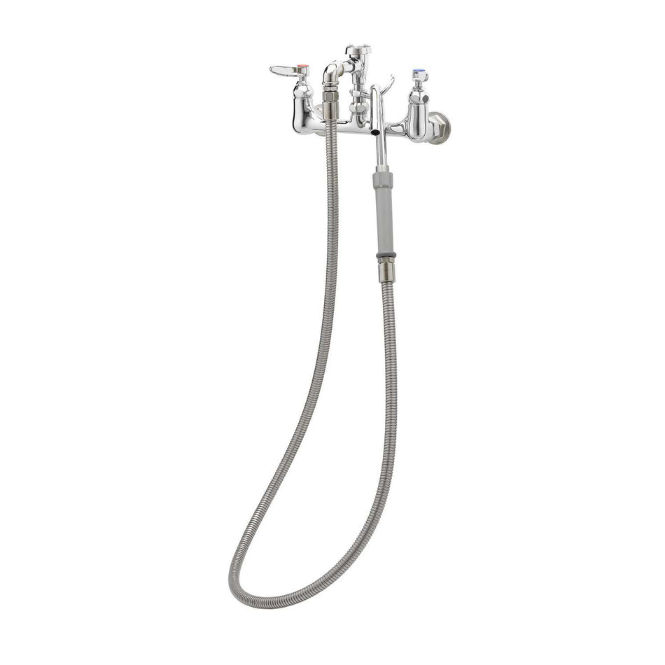 T&S B-0611 Splash Mount Pot Filler Faucet w/ 68" Hose & Hook Nozzle