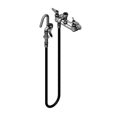 T&S Brass B-0612 Pot Filler - 68" Flex Hose & Hook Nozzle