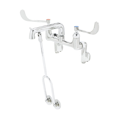 T&S Brass B-0650-01 Service Sink Faucet - 6" Wrist Handles & Wall Brace