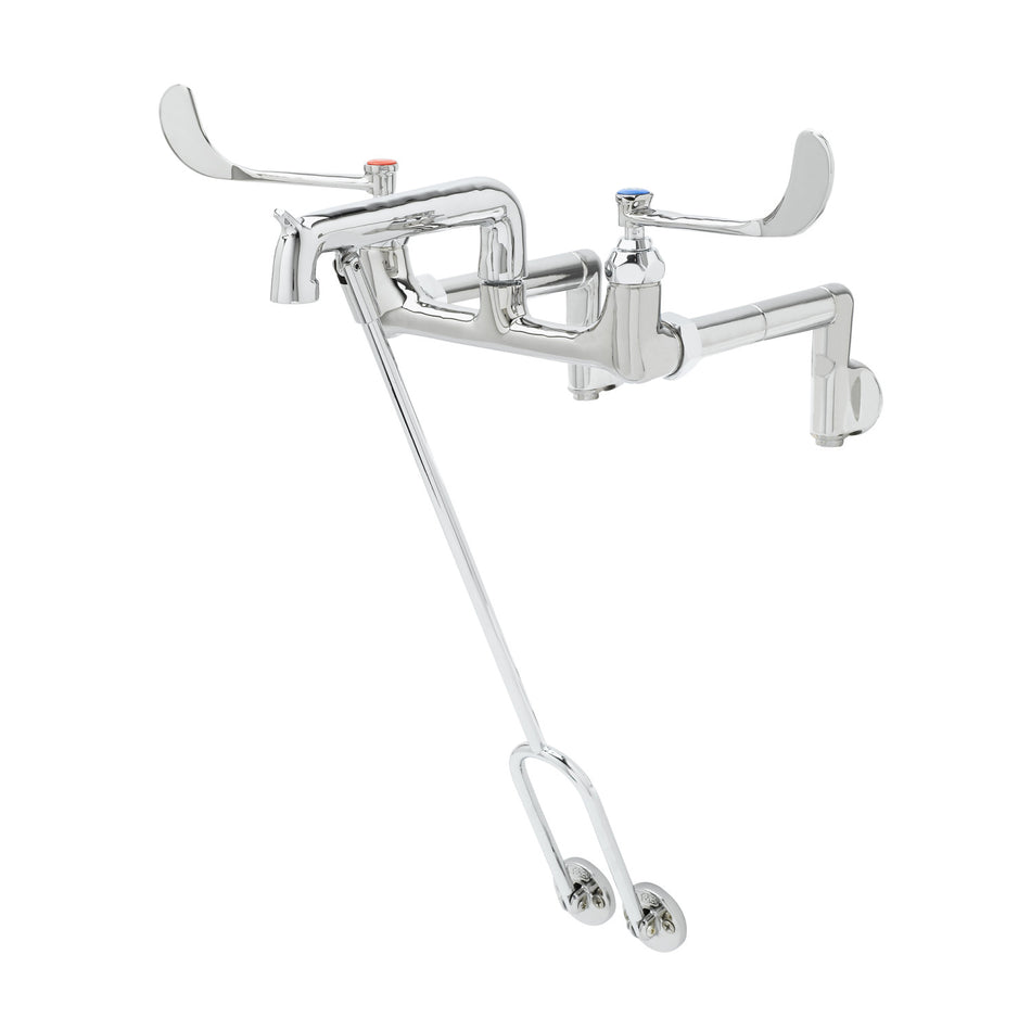 Service Sink Faucet, Adjustable Centers, 6" Wrist Handles, Wall Brace, XX Inlets