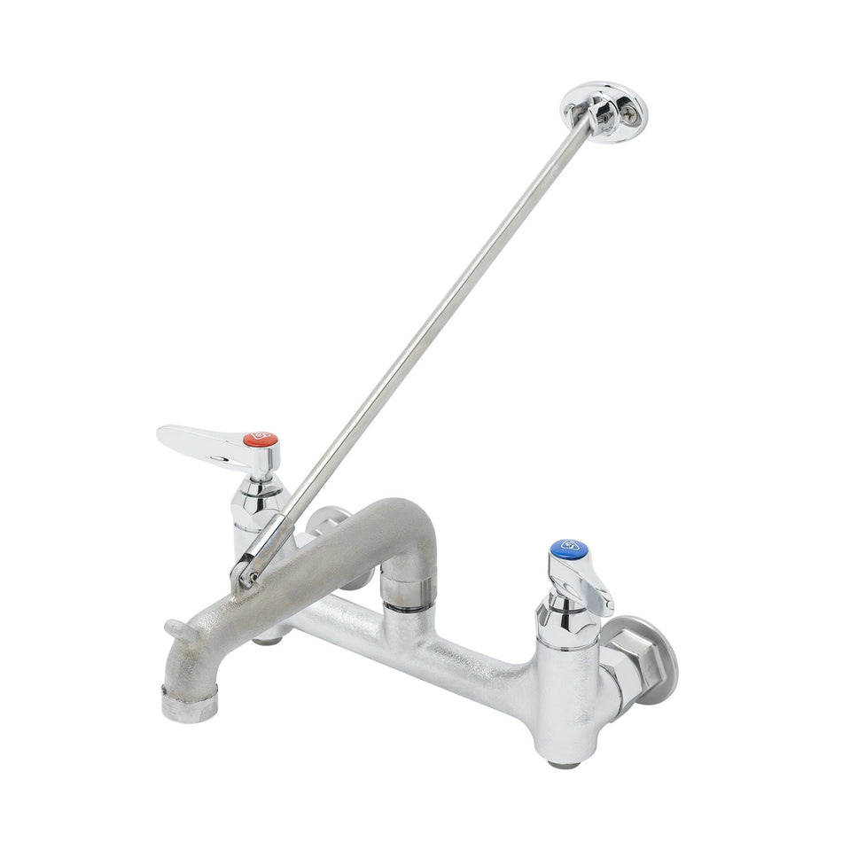 T&S B-0660-BSTR Service Sink Faucet, Adj. 8" Center, Top Support Brace, Rough Chrome