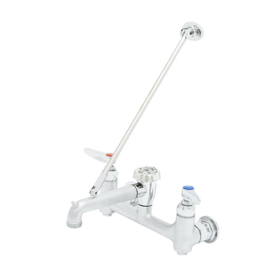 T&S Brass B-0665-BSTR Service Sink Faucet - 8 Inch Wall Mount with Built-In Stops Lever