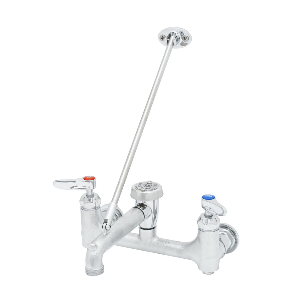 T&S B-0665-CR-BSTR Service Sink Faucet w/ Check Valves & Lever Handles, Rough Chrome