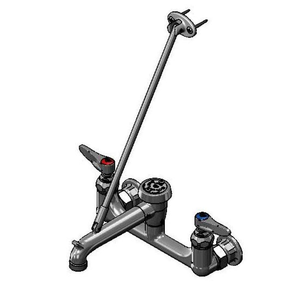 T&S B-0665-RGH Service Sink Faucet, Vacuum Breaker Nozzle, Rough Chrome, No Stops