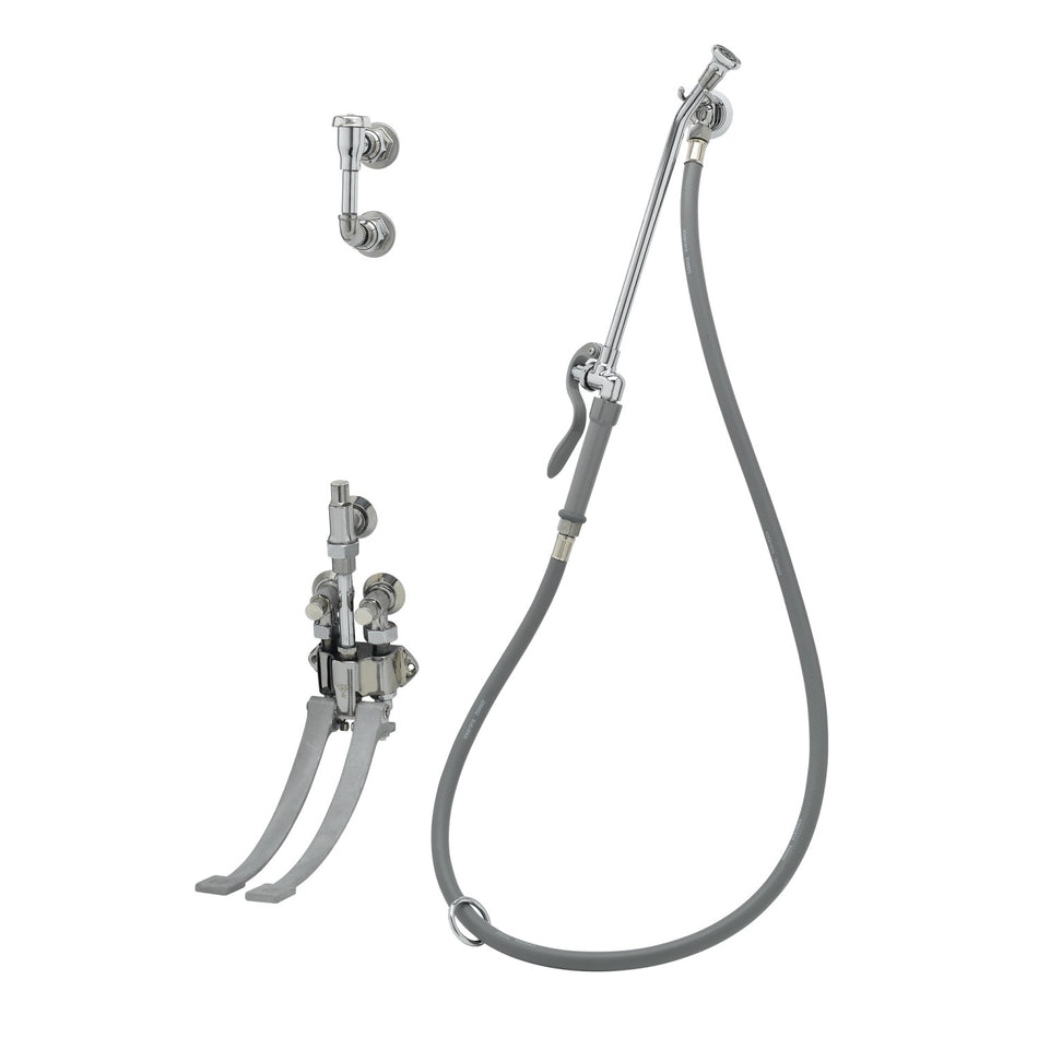 T&S Brass B-0675 Bedpan Washer - Pedal Valve & Wall Hook