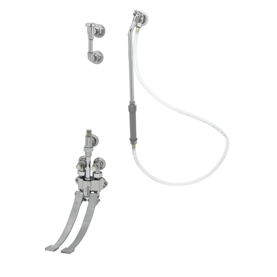 T&S Brass B-0676-54V Bedpan Washer - Pedal Valve & 54" Vinyl Hose