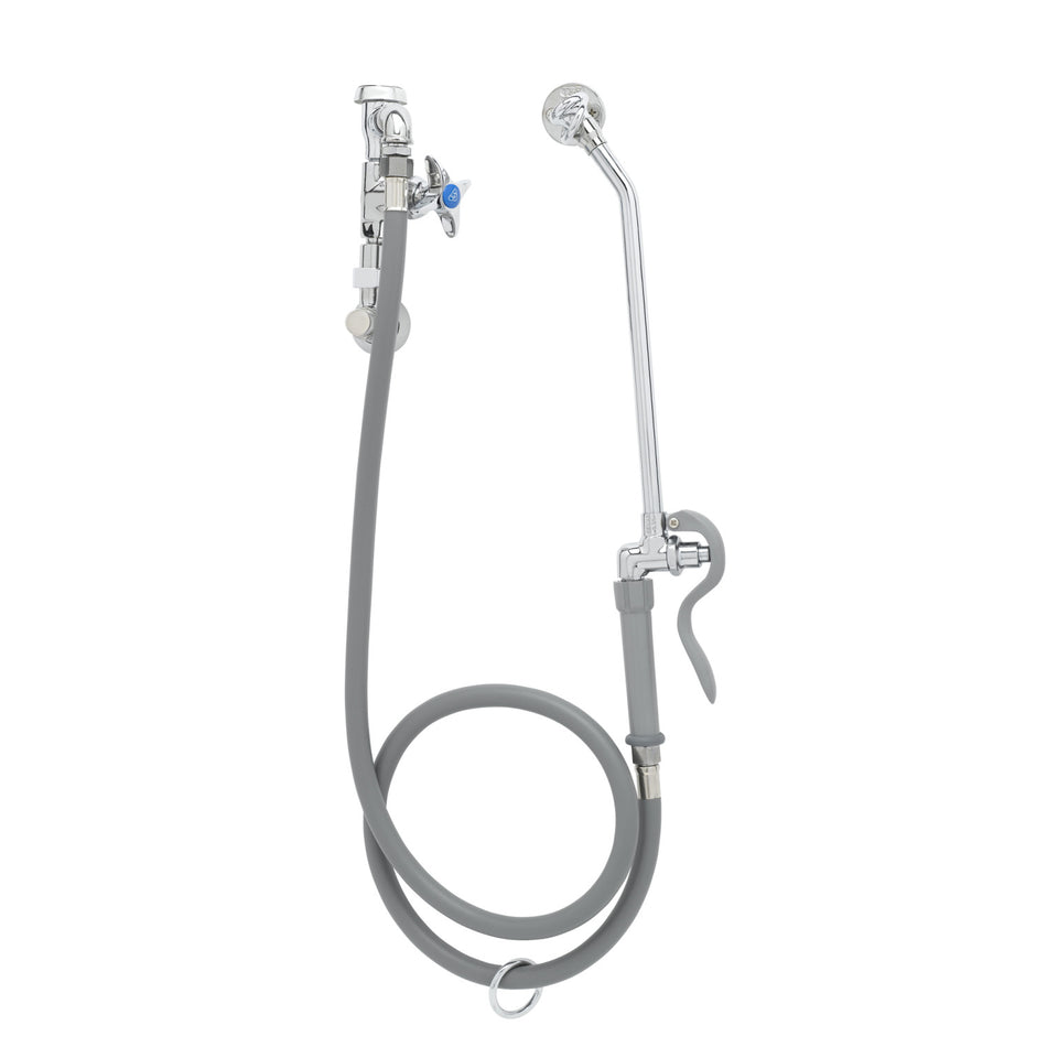 T&S Brass B-0678 Bedpan Washer - 5' PVC Hose & Vacuum Breaker